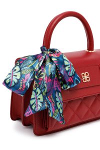 کیف کراس بادی زنانه زرشکی بلند لحافی مینی دری مد