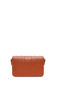 کیف کراس بادی زنانه قهوه‌ای بلند بافت کراس‌بادی دری مد