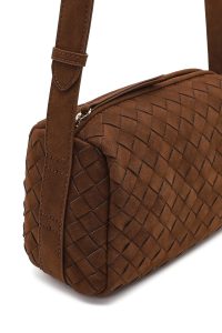 کیف کراس بادی زنانه قهوه‌ای بلند جیر بافت دری مد