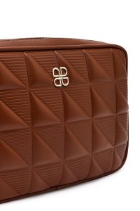 کیف کراس بادی زنانه قهوه‌ای بلند طرح‌دار دری مد