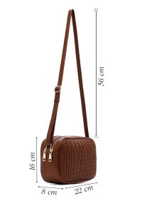 کیف کراس بادی زنانه قهوه‌ای بلند لحافی دری مد