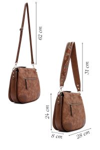 کیف کراس بادی زنانه قهوه‌ای بلند نوبوک کراس‌بادی دری مد