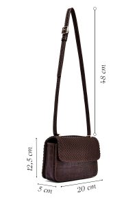 کیف کراس بادی زنانه قهوه‌ای بلند چاپی دری مد