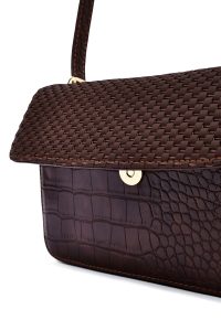 کیف کراس بادی زنانه قهوه‌ای بلند چاپی دری مد