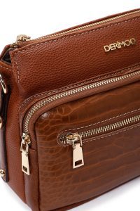 کیف کراس بادی زنانه قهوه‌ای بلند کروکو کراس‌بادی دری مد