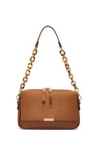 کیف کراس بادی زنانه قهوه‌ای بند زنجیری سوئیت کراس‌بادی دری مد