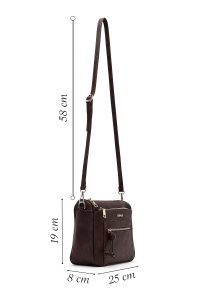 کیف کراس بادی زنانه قهوه‌ای دری مد