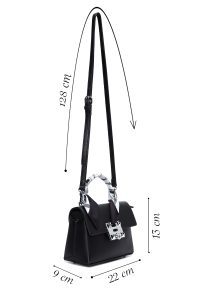 کیف کراس بادی زنانه مشکی بلند با جزئیات اکسسوری مینی دری مد