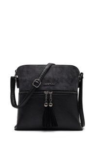 کیف کراس بادی زنانه مشکی بلند با جزئیات پاپیون دری مد