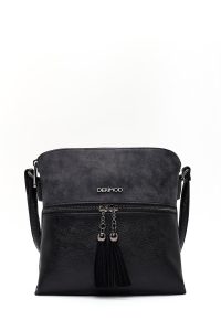 کیف کراس بادی زنانه مشکی بلند با جزئیات پاپیون دری مد