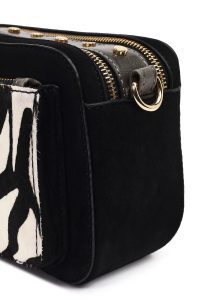 کیف کراس بادی زنانه مشکی بلند طرح‌دار دری مد