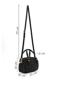 کیف کراس بادی زنانه مشکی بلند طرح‌دار دری مد