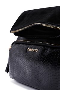 کیف کراس بادی زنانه مشکی بلند طرح‌دار دری مد