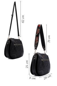 کیف کراس بادی زنانه مشکی بلند نوبوک کراس‌بادی دری مد