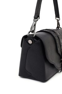 کیف کراس بادی زنانه مشکی بلند چرمی دری مد