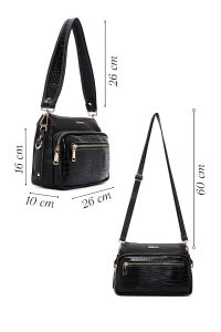 کیف کراس بادی زنانه مشکی بلند کروکو کراس‌بادی دری مد