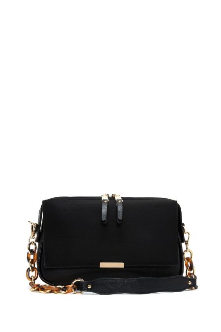 کیف کراس بادی زنانه مشکی بند زنجیری سوئیت کراس‌بادی دری مد