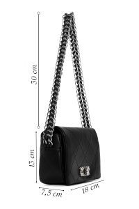 کیف کراس بادی زنانه مشکی زنجیر دار لحافی مینی دری مد