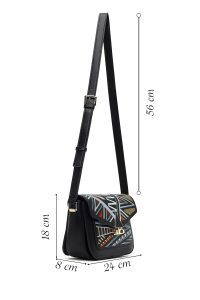 کیف کراس بادی زنانه مشکی طرح‌دار دری مد
