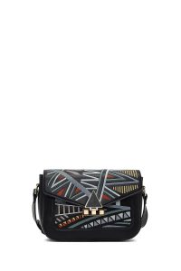 کیف کراس بادی زنانه مشکی طرح‌دار دری مد