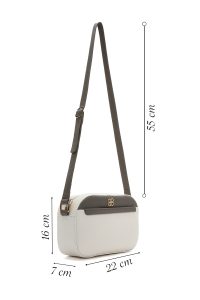 کیف کراس بادی زنانه چرم سفید بند بلند دری مد