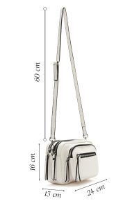 کیف کراس بادی زنانه چرم سفید بند بلند دری مد