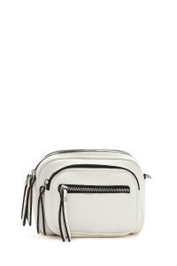 کیف کراس بادی زنانه چرم سفید بند بلند دری مد