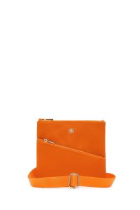 کیف کراس بادی زنانه چرم نارنجی بند بلند دری مد