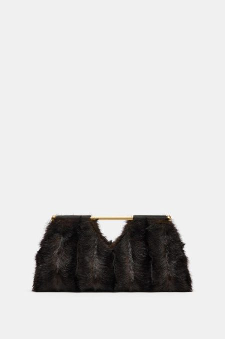 کیف کلاچ زنانه خز مصنوعی زارا – ZARA