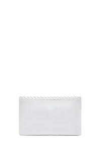 کیف کلاچ زنانه سفید بند بلند زنجیری بافتی دری مد