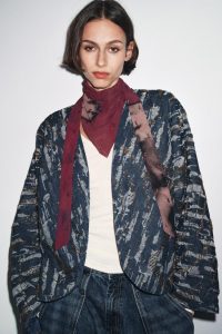 کیمونو زنانه دوخت لوزی افکت جین منجوق‌دوزی زارا – ZARA