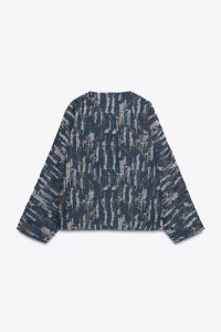کیمونو زنانه دوخت لوزی افکت جین منجوق‌دوزی زارا – ZARA