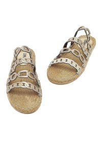 Kadın Altın Metalik Deri Terlik