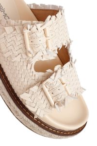 Kadın Bej Kalın Tabanlı Örgü Terlik