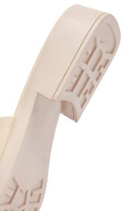 Kadın Krem Casual Deri Terlik