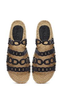 Kadın Siyah Deri Terlik