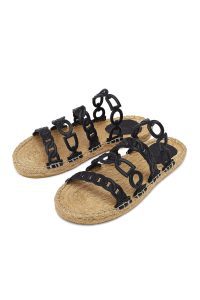 Kadın Siyah Deri Terlik