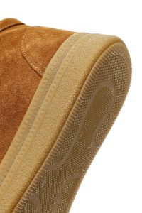 بوت تدی جیر زنانه قهوه‌ای بندی زیره ضخیم دری‌مد