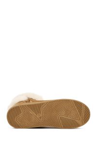 بوت تدی جیر زنانه قهوه‌ای لژدار دری مد