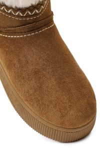 بوت تدی جیر زنانه قهوه‌ای لژدار دری مد