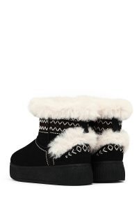 بوت تدی جیر زنانه مشکی لژدار دری مد