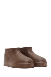 بوت زنانه تدی خزدار قهوه‌ای دری مد