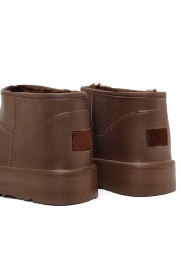 بوت زنانه تدی خزدار قهوه‌ای دری مد