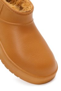 بوت زنانه تدی خزدار قهوه‌ای دری مد