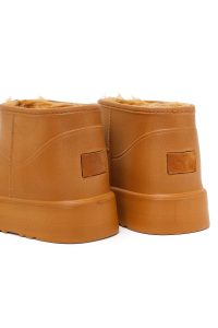 بوت زنانه تدی خزدار قهوه‌ای دری مد