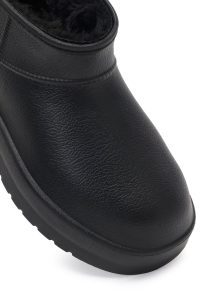 بوت زنانه تدی خزدار مشکی دری مد