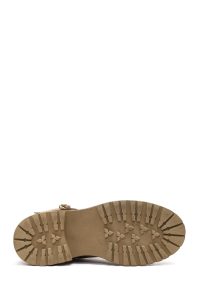 بوت زنانه جیر بژ کفی ضخیم زیپ دار دری مد