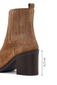 بوت زنانه جیر تابا زیپ‌دار پاشنه‌بلند ضخیم دری مد