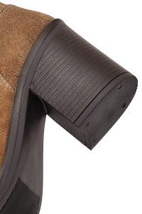 بوت زنانه جیر تابا زیپ‌دار پاشنه‌بلند ضخیم دری مد