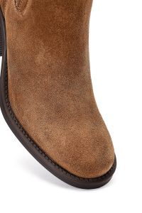 بوت زنانه جیر تابا زیپ‌دار پاشنه‌بلند ضخیم دری مد